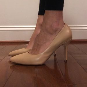 Nine West Flax Pointed Toe Pumps-Nude